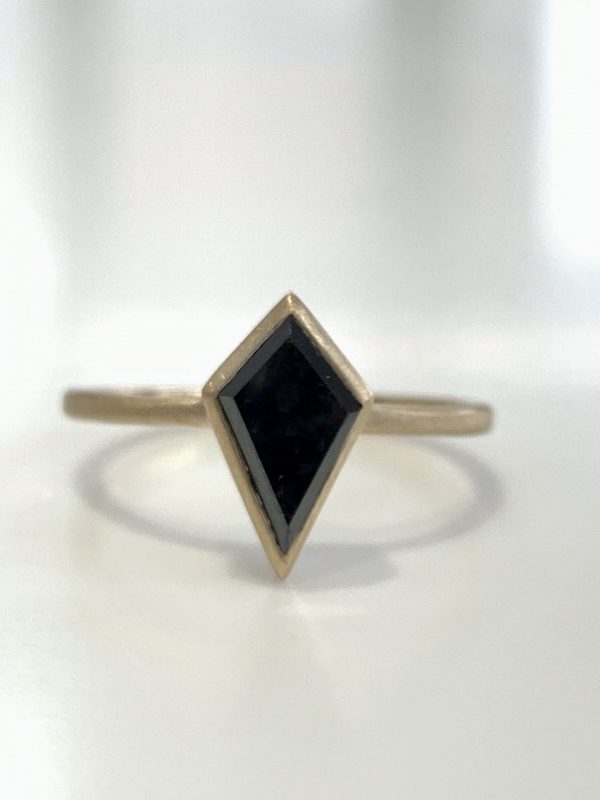 Kite Shape Black Diamond Ring